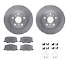 6312-76065 Brake Rotors with 3000-Series Ceramic Brake Pads Kit with Hardware, 1987-1991 Lexus/Toyota/Scion, Position: Front - image 1