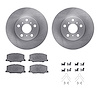 6312-76066 Brake Rotors with 3000-Series Ceramic Brake Pads Kit with Hardware, 1988-1993 Lexus/Toyota/Scion, Position: Front - image 1