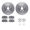 6312-76067 Brake Rotors with 3000-Series Ceramic Brake Pads Kit with Hardware, 1987-1991 Lexus/Toyota/Scion, Position: Front - image 1