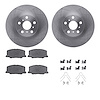 6312-76069 Brake Rotors with 3000-Series Ceramic Brake Pads Kit with Hardware, 1990-1993 Lexus/Toyota/Scion, Position: Front - image 1