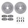6312-76075 Brake Rotors with 3000-Series Ceramic Brake Pads Kit with Hardware, 1986-1992 Lexus/Toyota/Scion, Position: Front - image 1