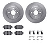 6312-76121 Brake Rotors with 3000-Series Ceramic Brake Pads Kit with Hardware, 2001-2003 Lexus/Toyota/Scion, Position: Front - image 1
