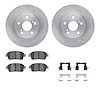 6312-76122 Brake Rotors with 3000-Series Ceramic Brake Pads Kit with Hardware, 2004-2009 Lexus/Toyota/Scion, Position: Front - image 1