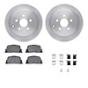 6312-76129 Brake Rotors with 3000-Series Ceramic Brake Pads Kit with Hardware, 2005-2010 Lexus/Toyota/Scion, Position: Rear - image 1