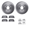 6312-76132 Brake Rotors with 3000-Series Ceramic Brake Pads Kit with Hardware, 2002-2006 Lexus/Toyota/Scion, Position: Rear - image 1