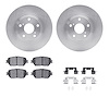 6312-76140 Brake Rotors with 3000-Series Ceramic Brake Pads Kit with Hardware, 2004-2004 Lexus/Toyota/Scion, Position: Front - image 1