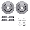6312-76184 Brake Rotors with 3000-Series Ceramic Brake Pads Kit with Hardware, Fits Select Lexus/Toyota/Scion, Position: Front - image 1