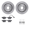6312-79002 Brake Rotors with 3000-Series Ceramic Brake Pads Kit with Hardware, Fits Select Maserati, Position: Rear