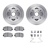 6312-80002 Brake Rotors with 3000-Series Ceramic Brake Pads Kit with Hardware, 1984-1985 Ford/Lincoln/Mercury/Mazda, Position: F - image 1