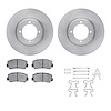 6312-80004 Brake Rotors with 3000-Series Ceramic Brake Pads Kit with Hardware, 1974-1984 Ford/Lincoln/Mercury/Mazda, Position: F - image 1