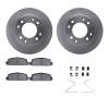 6312-80006 Brake Rotors with 3000-Series Ceramic Brake Pads Kit with Hardware, 1986-1988 Ford/Lincoln/Mercury/Mazda, Position: F - image 1