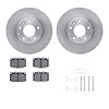 6312-80015 Brake Rotors with 3000-Series Ceramic Brake Pads Kit with Hardware, 1993-1995 Ford/Lincoln/Mercury/Mazda, Position: F - image 1