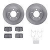 6312-80016 Brake Rotors with 3000-Series Ceramic Brake Pads Kit with Hardware, 1986-1991 Ford/Lincoln/Mercury/Mazda, Position: F - image 1