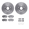 6312-80025 Brake Rotors with 3000-Series Ceramic Brake Pads Kit with Hardware, 1988-1991 Ford/Lincoln/Mercury/Mazda, Position: F - image 1