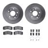 6312-80026 Brake Rotors with 3000-Series Ceramic Brake Pads Kit with Hardware, 1988-1992 Ford/Lincoln/Mercury/Mazda, Position: F - image 1