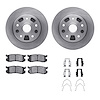 6312-80027 Brake Rotors with 3000-Series Ceramic Brake Pads Kit with Hardware, 1988-1992 Ford/Lincoln/Mercury/Mazda, Position: R - image 1