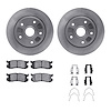 6312-80028 Brake Rotors with 3000-Series Ceramic Brake Pads Kit with Hardware, 1988-1989 Ford/Lincoln/Mercury/Mazda, Position: R - image 1