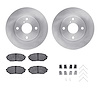 6312-80031 Brake Rotors with 3000-Series Ceramic Brake Pads Kit with Hardware, 1990-1993 Ford/Lincoln/Mercury/Mazda, Position: F - image 1