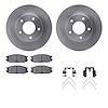 6312-80036 Brake Rotors with 3000-Series Ceramic Brake Pads Kit with Hardware, 1992-1995 Ford/Lincoln/Mercury/Mazda, Position: F - image 1