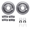 6312-80037 Brake Rotors with 3000-Series Ceramic Brake Pads Kit with Hardware, 1995-2002 Ford/Lincoln/Mercury/Mazda, Position: R - image 1