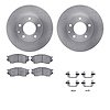 6312-80046 Brake Rotors with 3000-Series Ceramic Brake Pads Kit with Hardware, 1995-2000 Ford/Lincoln/Mercury/Mazda, Position: F - image 1