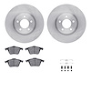 6312-80051 Brake Rotors with 3000-Series Ceramic Brake Pads Kit with Hardware, 2007-2013 Ford/Lincoln/Mercury/Mazda, Position: F - image 1