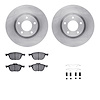 6312-80057 Brake Rotors with 3000-Series Ceramic Brake Pads Kit with Hardware, 2004-2015 Ford/Lincoln/Mercury/Mazda, Position: F - image 1