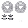6312-80061 Brake Rotors with 3000-Series Ceramic Brake Pads Kit with Hardware, 2006-2015 Ford/Lincoln/Mercury/Mazda, Position: R - image 1