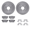 6312-80069 Brake Rotors with 3000-Series Ceramic Brake Pads Kit with Hardware, 2007-2012 Ford/Lincoln/Mercury/Mazda, Position: R - image 1