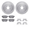 6312-80070 Brake Rotors with 3000-Series Ceramic Brake Pads Kit with Hardware, 2007-2015 Ford/Lincoln/Mercury/Mazda, Position: R - image 1