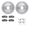 6312-80075 Brake Rotors with 3000-Series Ceramic Brake Pads Kit with Hardware, 2013-2015 Ford/Lincoln/Mercury/Mazda, Position: R - image 1