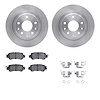 6312-80076 Brake Rotors with 3000-Series Ceramic Brake Pads Kit with Hardware, 2016-2018 Ford/Lincoln/Mercury/Mazda, Position: R - image 1