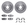 6312-80080 Brake Rotors with 3000-Series Ceramic Brake Pads Kit with Hardware, Fits Select Ford/Lincoln/Mercury/Mazda, Position: - image 1