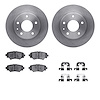 6312-80082 Brake Rotors with 3000-Series Ceramic Brake Pads Kit with Hardware, 2014-2016 Ford/Lincoln/Mercury/Mazda, Position: R - image 1