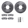 6312-92001 Brake Rotors with 3000-Series Ceramic Brake Pads Kit with Hardware, 2015-2017 Mitsubishi, Position: Rear - image 1