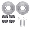 6312-93001 Brake Rotors with 3000-Series Ceramic Brake Pads Kit with Hardware, 2006-2010 GM, Position: Front - image 1