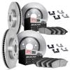 6314-13031 Brake Rotors with 3000-Series Ceramic Brake Pads Kit with Hardware, 2005-2007 Subaru, Position: Front and Rear - image 1