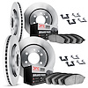 6314-48018 Brake Rotors with 3000-Series Ceramic Brake Pads Kit with Hardware, 2003-2007 GM, Position: Front and Rear - image 1
