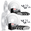 6314-67002 Brake Rotors with 3000-Series Ceramic Brake Pads Kit with Hardware, 1982-1983 Infiniti/Nissan, Position: Front and Re - image 1