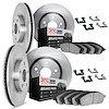 6314-67067 Brake Rotors with 3000-Series Ceramic Brake Pads Kit with Hardware, 2014-2017 Infiniti/Nissan, Position: Front and Re