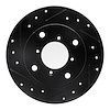 633-01001L Drilled/Slotted Brake Rotor [Black], 1989-1994 Suzuki, Position: Rear Left - image 1