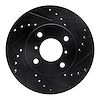 633-01003R Drilled/Slotted Brake Rotor [Black], 1999-2007 Suzuki, Position: Front Right - image 1