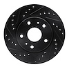 633-01004L Drilled/Slotted Brake Rotor [Black], 2007-2019 Suzuki, Position: Front Left