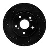 633-01014L Drilled/Slotted Brake Rotor [Black], 2006-2017 Suzuki, Position: Front Left