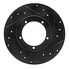 633-02000R Drilled/Slotted Brake Rotor [Black], 1965-1976 Porsche, Position: Front Right - image 1