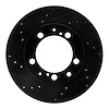 633-02021L Drilled/Slotted Brake Rotor [Black], 1987-1997 Porsche, Position: Rear Left - image 1