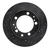633-02021R Drilled/Slotted Brake Rotor [Black], 1987-1997 Porsche, Position: Rear Right - image 1