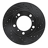 633-02028R Drilled/Slotted Brake Rotor [Black], 1997-2004 Porsche, Position: Front Right - image 1