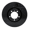 633-02084D Drilled/Slotted Brake Rotor [Black], Fits Select Multiple Makes/Models, Position: Left Front