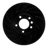 633-02092L Drilled/Slotted Brake Rotor [Black], 2008-2009 Multiple Makes/Models, Position: Front Left - image 1
